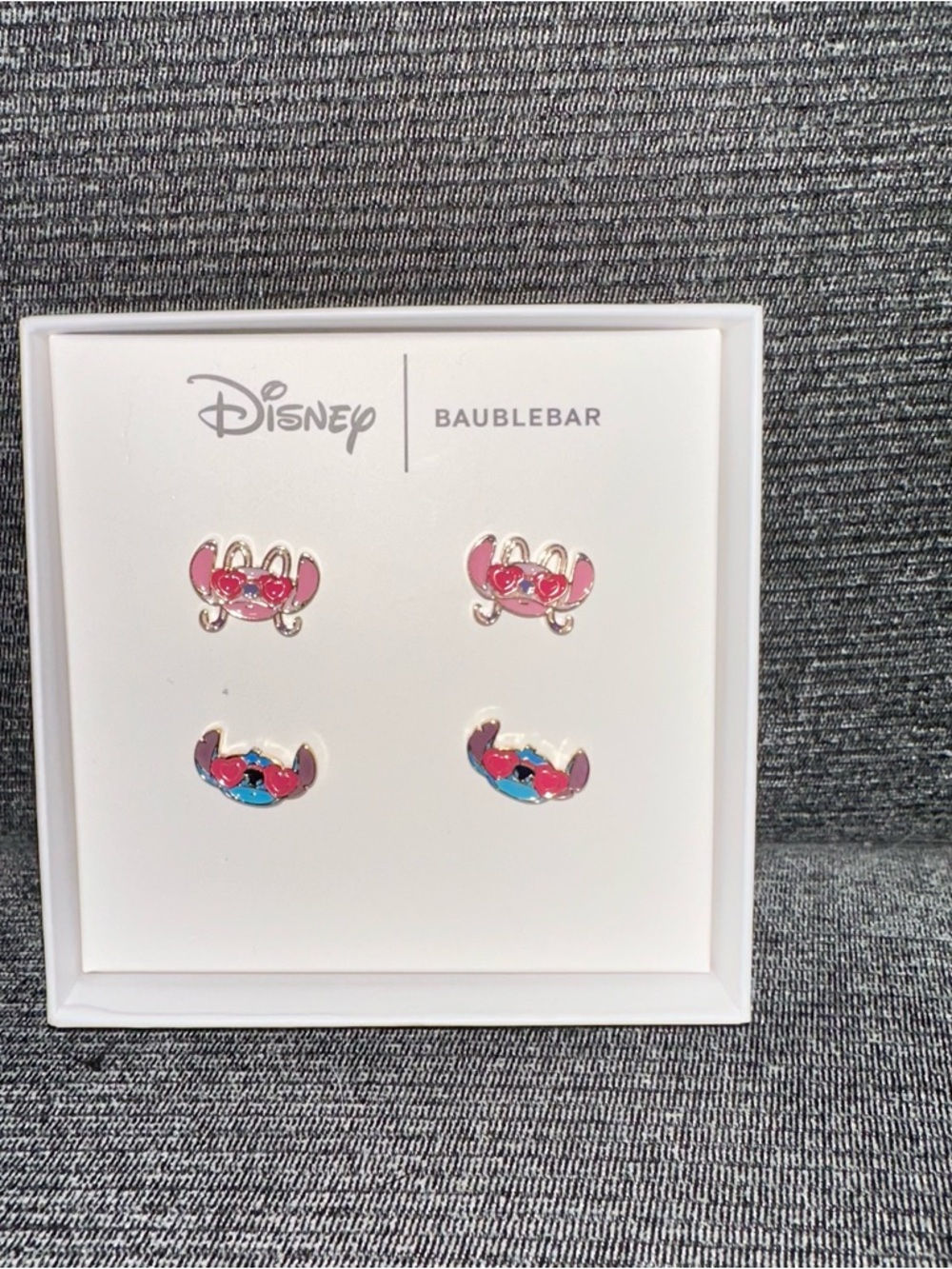 NWT Disney Stitch and Angel Valentines Baublebar Earrings